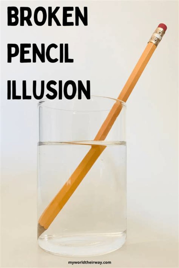 At what substance did the pencil bend more?