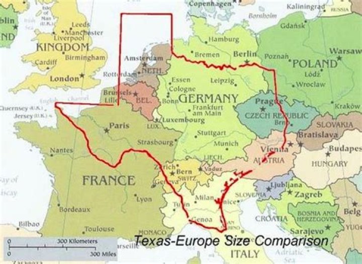 Can europe fit in texas?