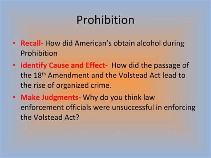 Did prohibition lead to organized crime?