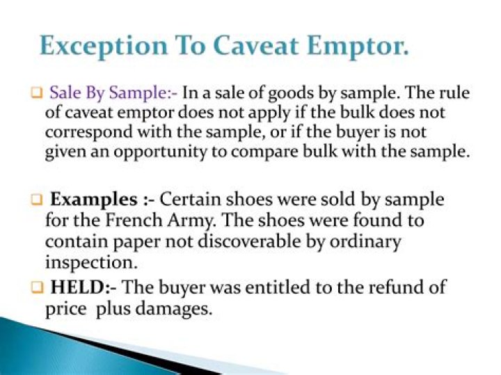 Does caveat emptor still apply uk?