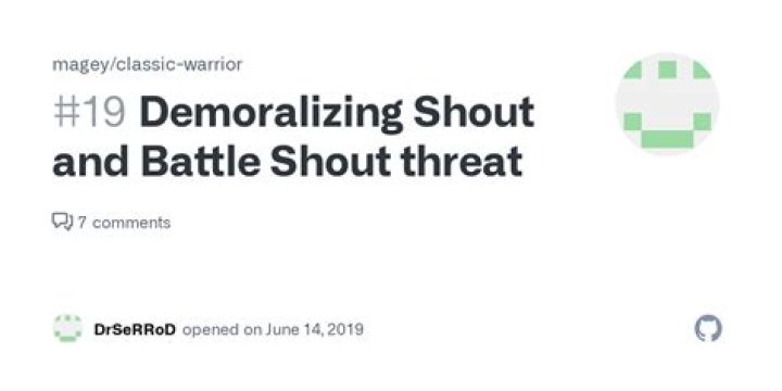 Does demoralizing shout cause threat?