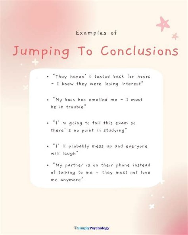For jumping to conclusions?