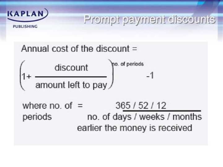 For prompt payment discount?