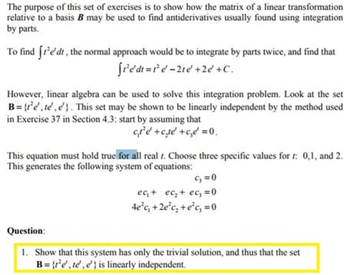 Has only the trivial solution?