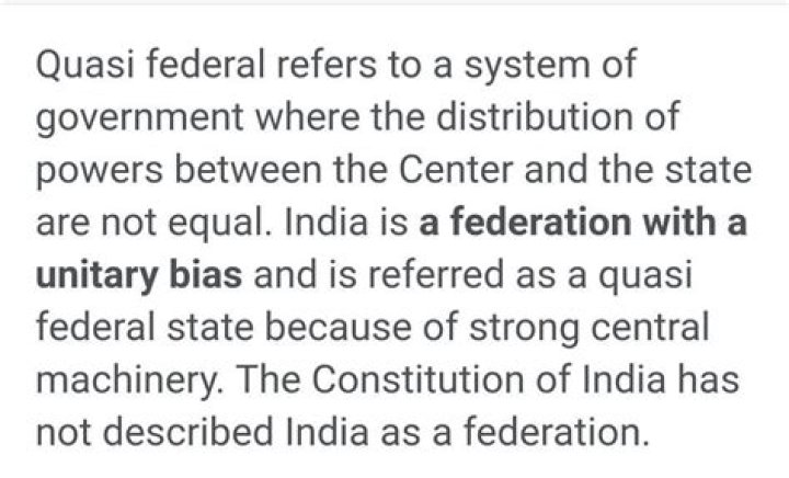 How is india a quasi federal state?