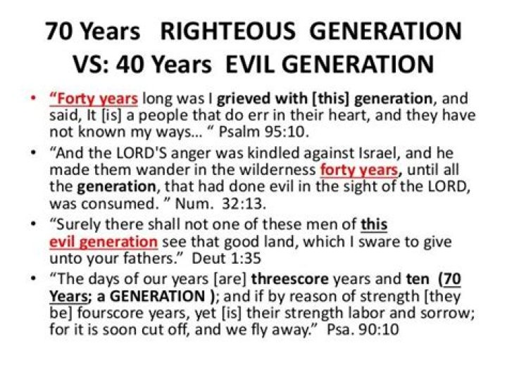 How many years is a generation in the bible?