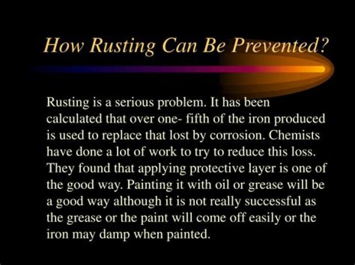 How rusting can be prevented?
