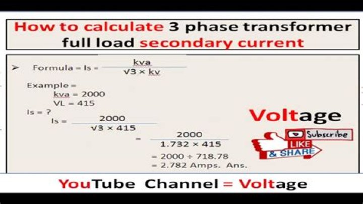 How to calculate the current of a transformer?