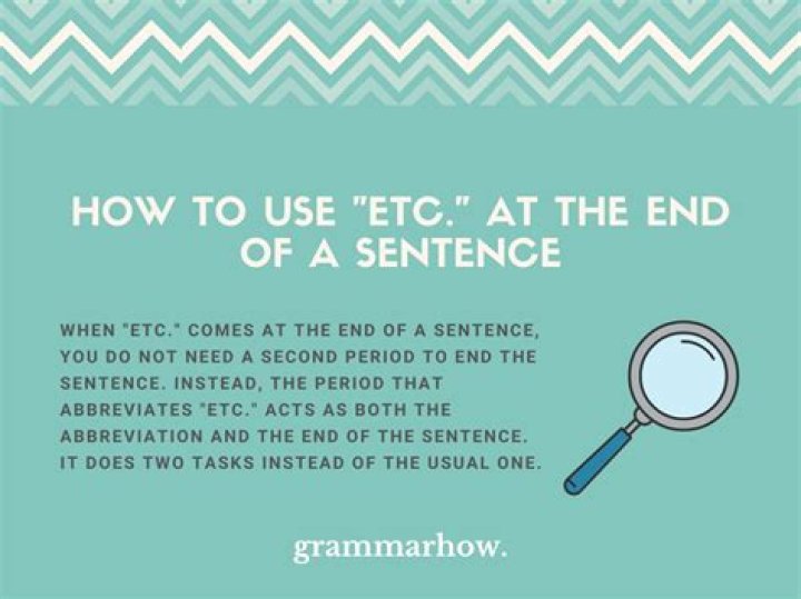 How to etc in a sentence?