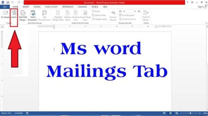 How to find mailings tab in word?