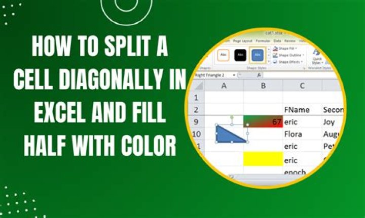 How to half cell in excel?