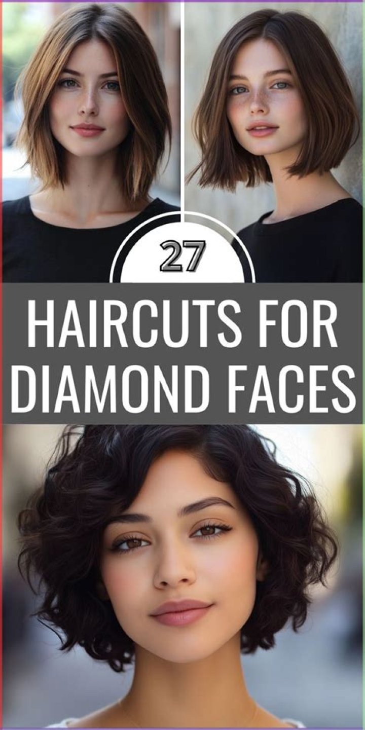 How to part hair for diamond shaped face?