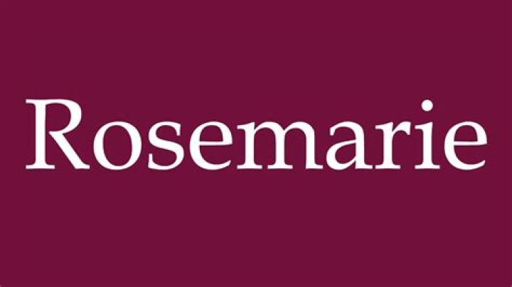 How to pronounce rosemarie?