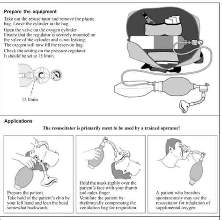 How to.use portable oxygen resuscitator?