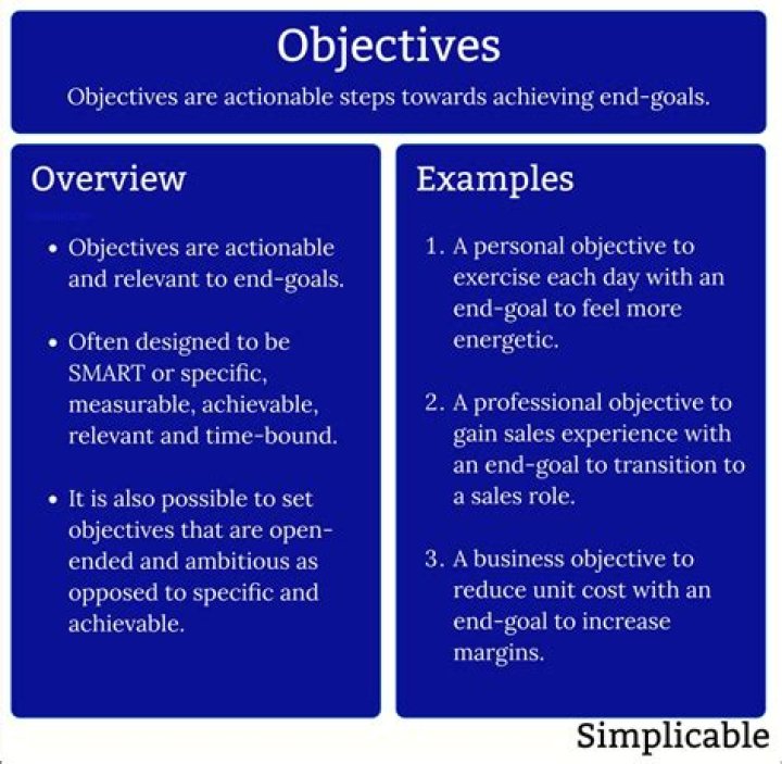 In cv what objectives?