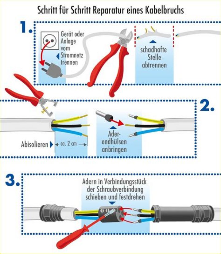 In kabel gebohrt reparieren?