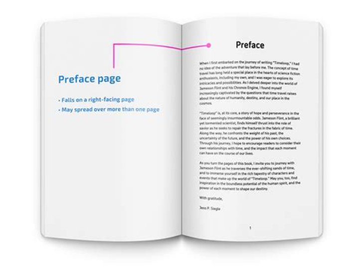 In the preface of a book?