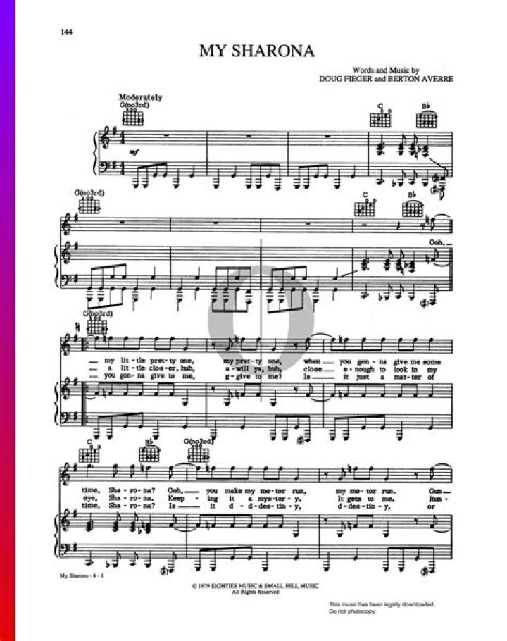 In the song my sharona what is a sharona?