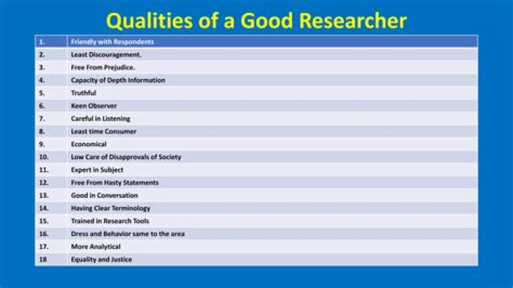 Is a quality of good researcher?