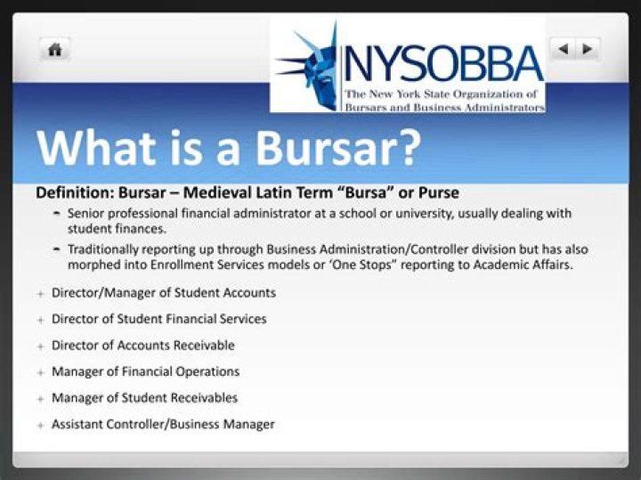 Is bursar in a sentence?