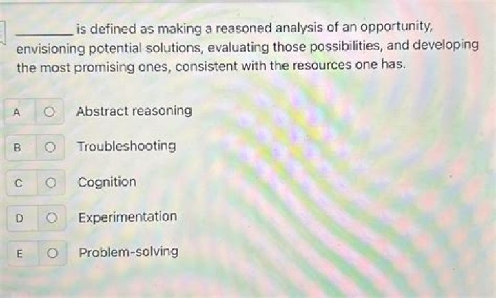 Is defined as making a reasoned analysis of an opportunity?