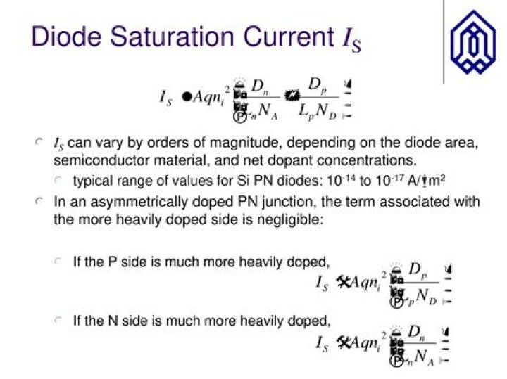 Is diode saturation current?