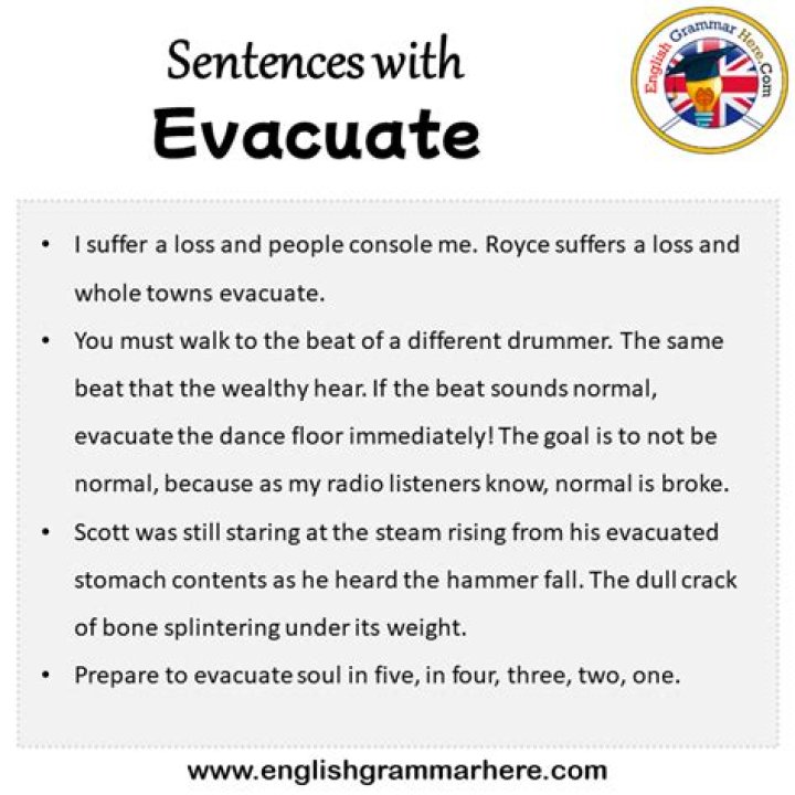 Is evacuate in a sentence?