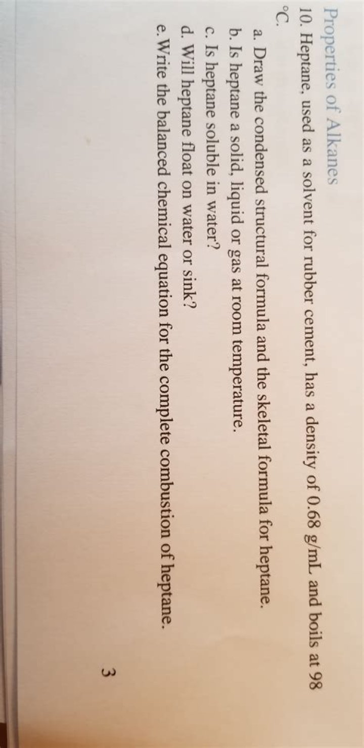 Is heptane soluble in water?