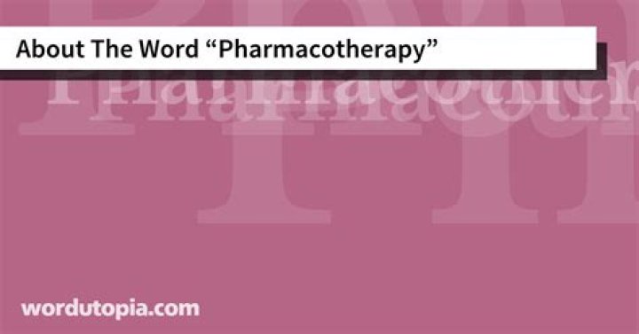 Is pharmacotherapy one word?