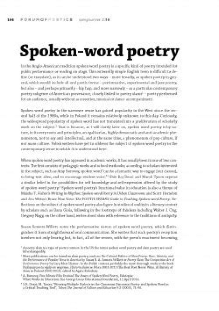 Is spoken word poetry?