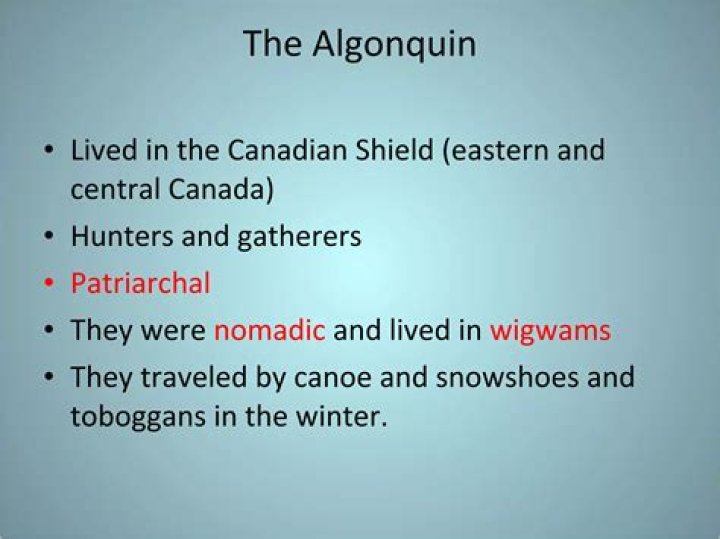 Were the algonquin nomadic?