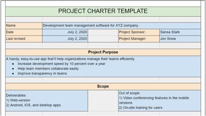 What are project charters?
