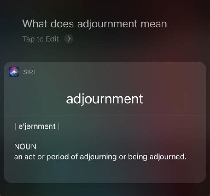 What does adjournment mean?