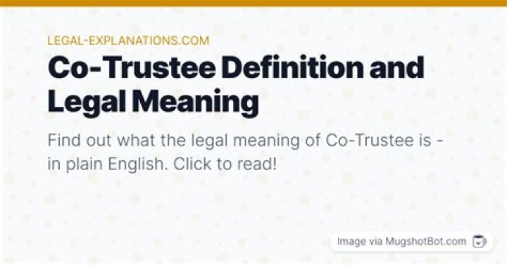 What does co trustee mean?