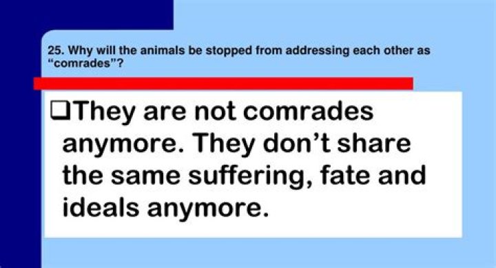 What does comrades mean in animal farm?