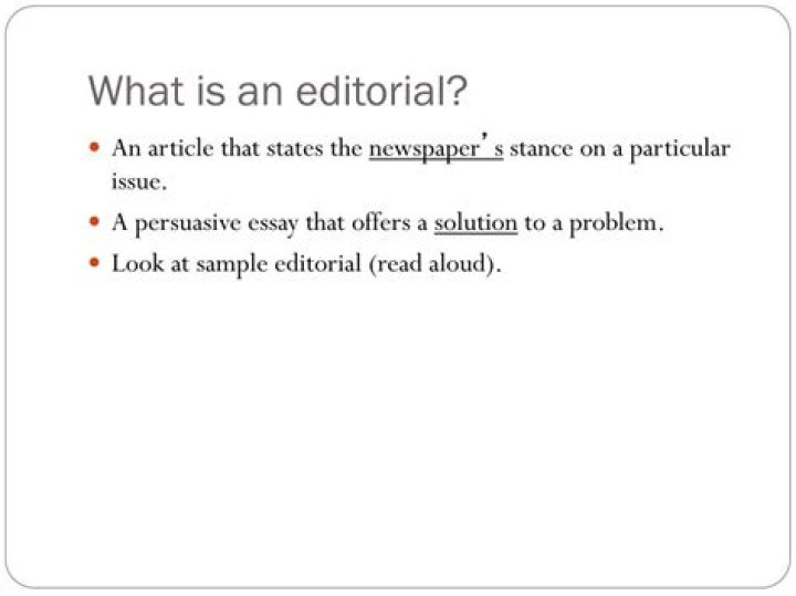 What does editorial mean?