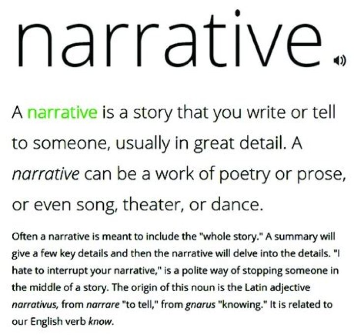 What does narrative mean?