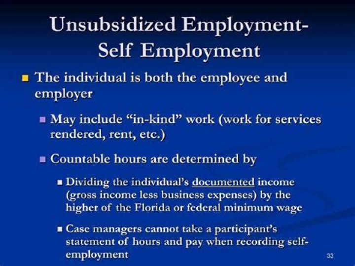 What does unsubsidized employment mean?
