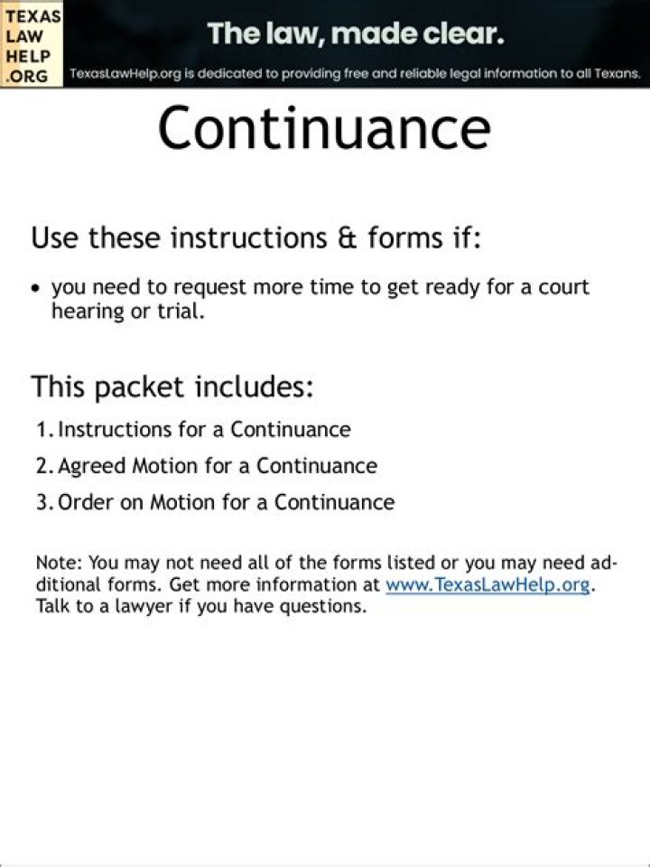 What is a continuance in court?