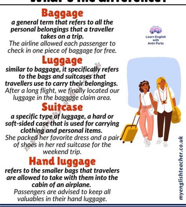 What is difference between baggage and luggage?
