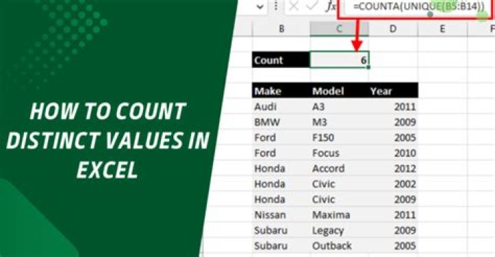 What is distinct count in excel?