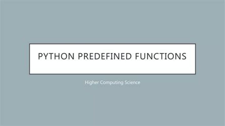 What is predefined function?