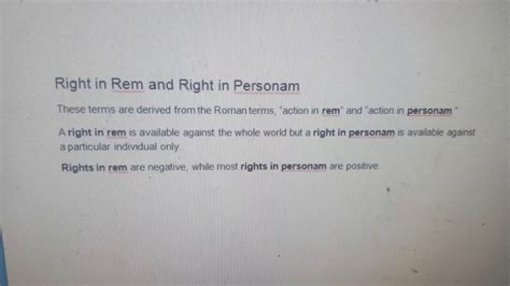 What is the difference between in rem and in personam?