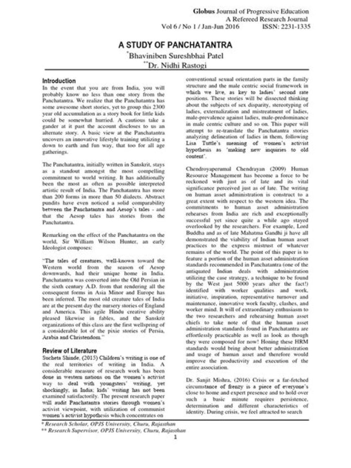 What is the importance of panchatantra?