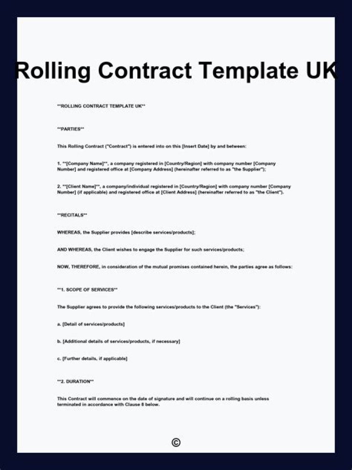 Whats a rolling contract?