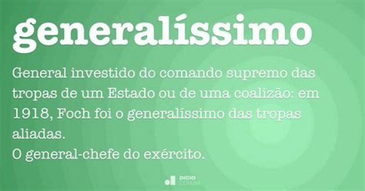 Whats the meaning of generalissimo?