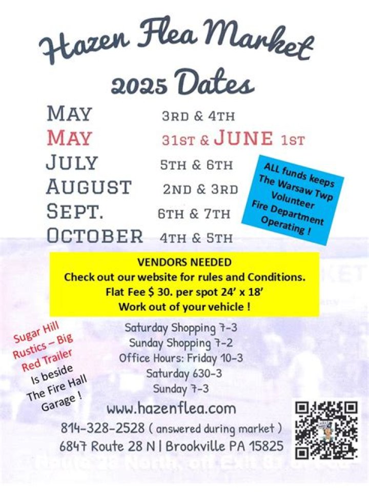 When does hazen flea market start?