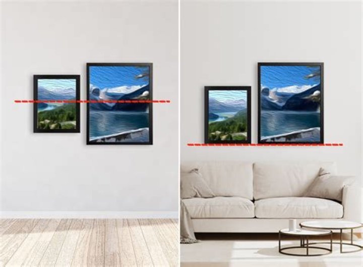 When hanging two pictures side by side?
