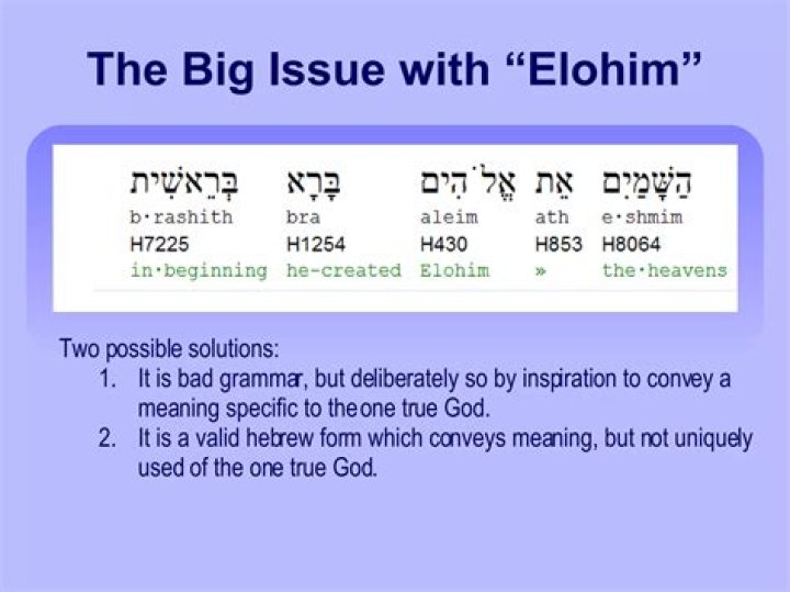 When is elohim used in the bible?