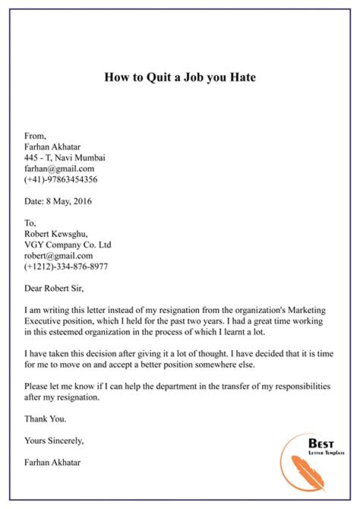 When quitting a job?
